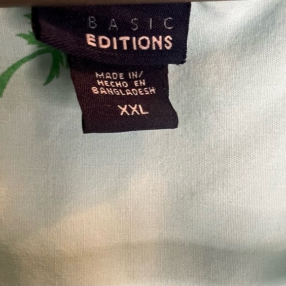 Basic Editions Blue Button Down Shirt with Dress Shirt Collar - Picture 3 of 3